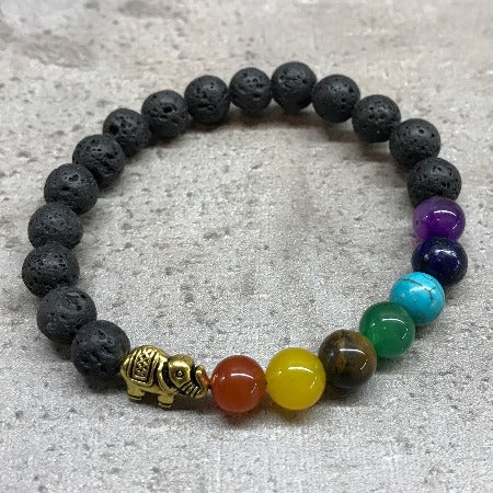 Chakra Lava Bead aromatherapy Bracelet | Freya Natural Therapy 